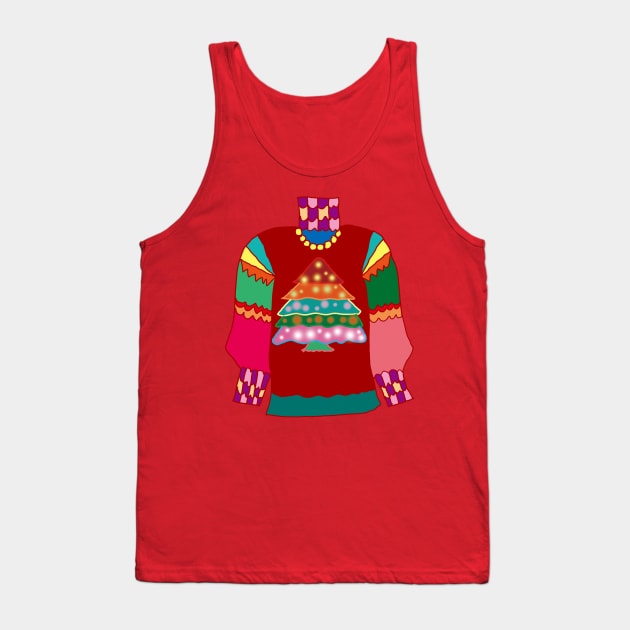 Ugly Christmas Sweater Tank Top by EunsooLee